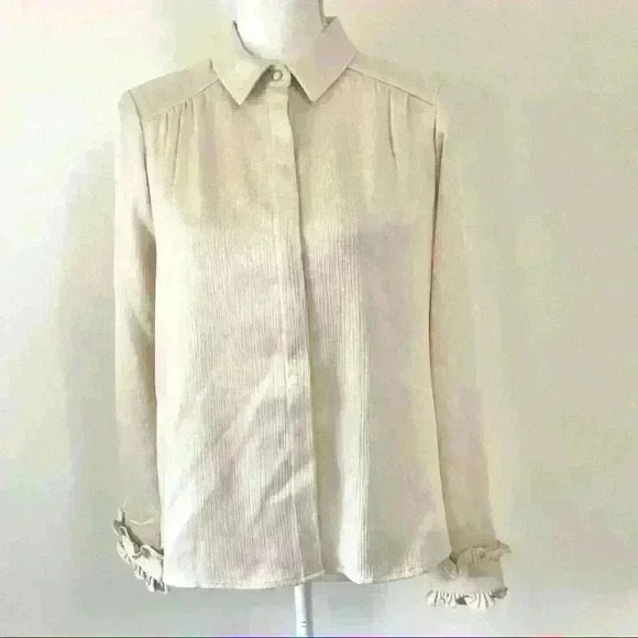 Vero Moda Cambria Button Down Blouse in Birch - Picture 1 of 8